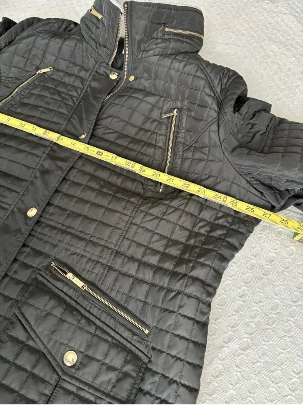Michael Kors Quilted Puffer Jacket with Sherpa Collar - Olive